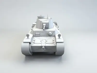 Low Poly Type 1 Chi He medium tank Low-poly 3D model