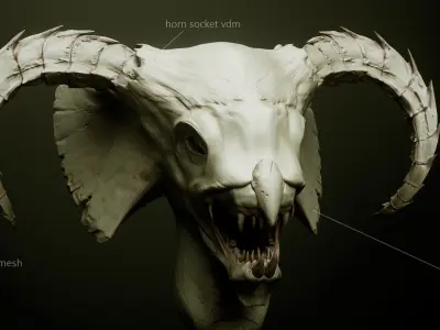 HORNS - 60 part IMM and VDM brush plus OBJs 3D model