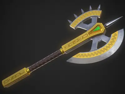 Fantasy Axe 04A Low-poly 3D model