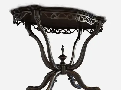 19th Century Anglo-Indian Marble-Top Table 3D model