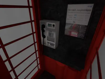 Uk British Classic Telephone box Low-poly 3D model