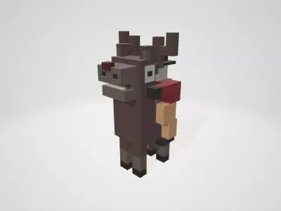 Cross a Road type game Reindeer - Baby Rudolph Low-poly 3D model