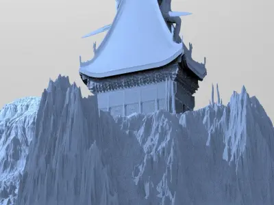 Temple on Great Mountain Top 2 3D model
