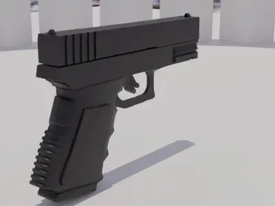 Short Gun low poly Low-poly 3D model