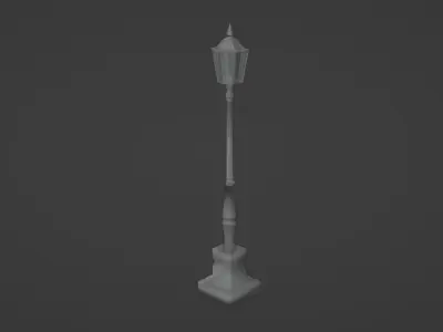 Old Fashioned Street Lamp Low-poly 3D model
