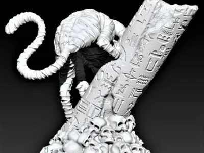 Mummy cat 3D print model