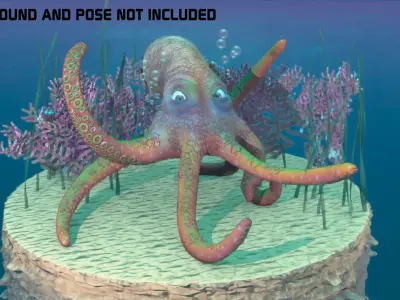 Octopus Rigged Low-poly 3D model