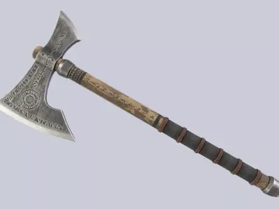 Fantasy hatchet Low-poly 3D model order
