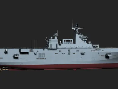 Chinese Navy Type 075 Amphibious Helicopter Assault Ship 3D model