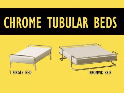 Chrome Tubular Beds Free 3D model
