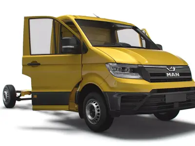 MAN TGE Flat frame chassis HQ Interior 2023 3D model
