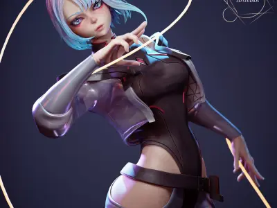 Lucy from Cyberpunk Edgerunners Commercial Package 3D print model