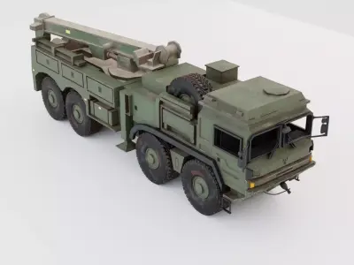 British MAN SVR 8x8 Recovery Truck VR AR Low Poly Game Ready Low-poly 3D model