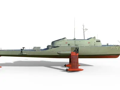 USS Plainview AGEH hydrofoil ship 3D model