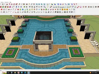 3D model of a city with lots of buildings 3D model