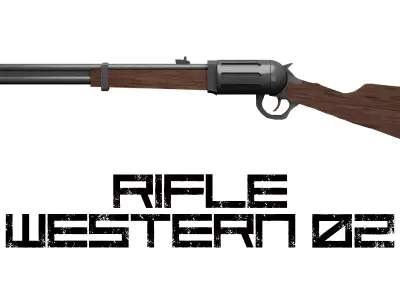 Rifle Western 02 Free low-poly 3D model
