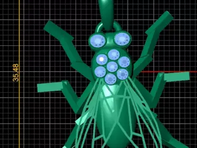 Diamond Fly Pendant 3D print model