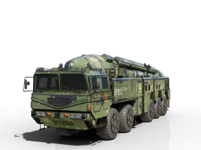 4 coatings of DF-21D CSS5D DF21D ballistic missile launcher Low-poly 3D model
