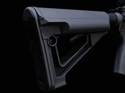 AR 15 AAA Game Asset Without Accessories Low-poly 3D model