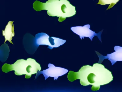 Indirect lighting of tropical fish 3D model