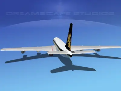 Boeing 707 British Caledonian 3D model
