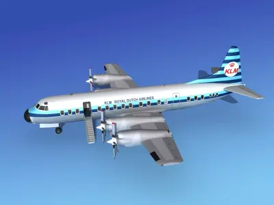 Lockheed L-188 Electra HP KLM Royal Dutch 3D model