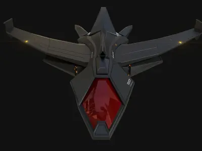 SciFi Jet Low-poly 3D model