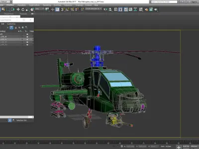Apache Game Helicopter Low-poly 3D model