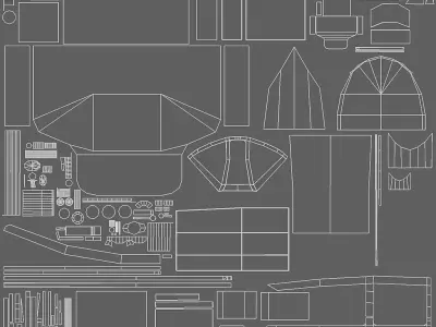 Cockpit Nakajima Ki 43 Oscar WWII Aircraft Low-poly 3D model