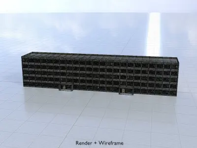 Old military barrack version 1 ruin 14 Low-poly 3D model