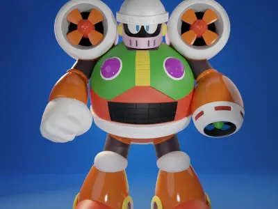 WindMan Rockman MegaMan Famicom Nes 8Bit 3D model 3D model