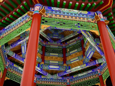 Chinese architecture Low-poly 3D model