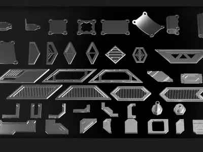 200 Sci-Fi Parts - KITBASH - VOL 05 3D model