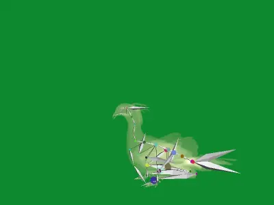 Secretary Bird Low-poly 3D model