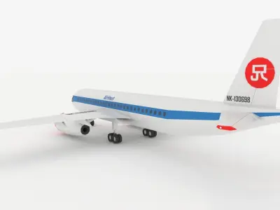 Airplane 767 Stylized low poly Low-poly 3D model