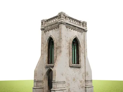 GOTHIC CASTLE BUILDING 22 Low-poly 3D model