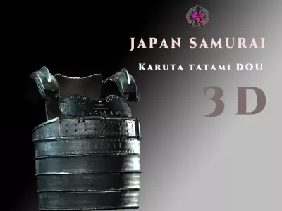 Japan Samurai Karuta Tatami Dou Low-poly 3D model