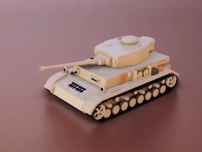 Low Poly Panzer IV Tank Low-poly 3D model