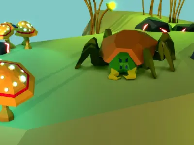 LOW POLY - Alien Creatures - Beetle 01 Low-poly 3D model