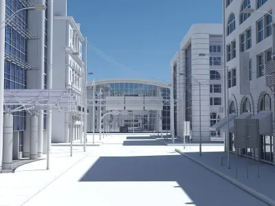 HD City Street Scene 3D model