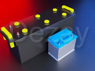 Car battery Acid 12v and 24v 3D model