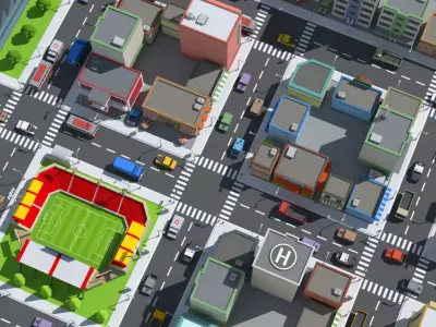 Simplepoly City - Low-Poly 3D model Free low-poly 3D model