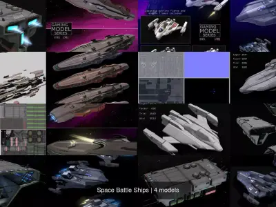 Space Battle Ships 3D Model Collection