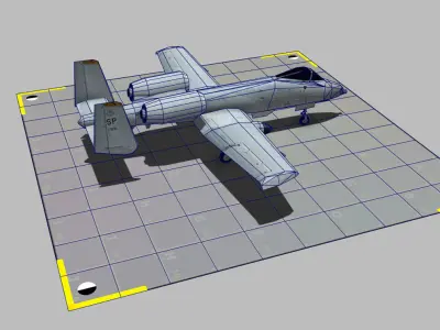 a-10 thunderbolt Low-poly 3D model