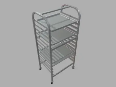 Tray Rack Trolley Low-poly 3D model