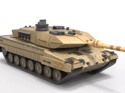 Modern Main Battle Tank Low-poly 3D model