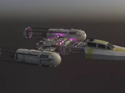 BTL Y-wing Low-poly 3D model