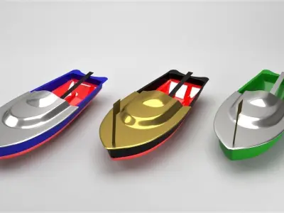 Steam Boat Toy 3d Model Low-poly 3D model