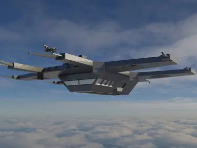 Helicarrier Low-poly 3D model