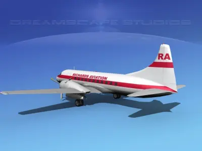 Convair CV-340 Richards Aviation 3D model